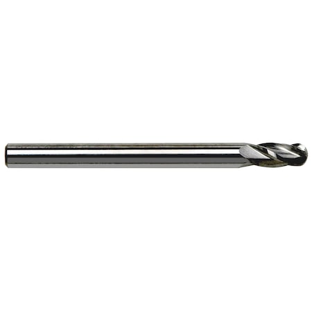 Gs Tooling 1/8in Diameter x 1/8in Shank 4-Flute Stub Length Ball Nose Blue Series Carbide End Mill, 5PK 101286PK